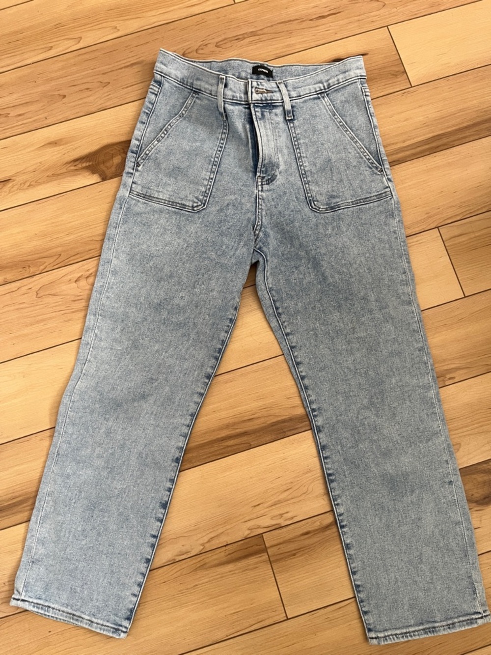 Express Light Wash Straight Leg Jeans